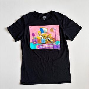 The Simpson Black Cotton T-shirt Short Sleeve Size Medium